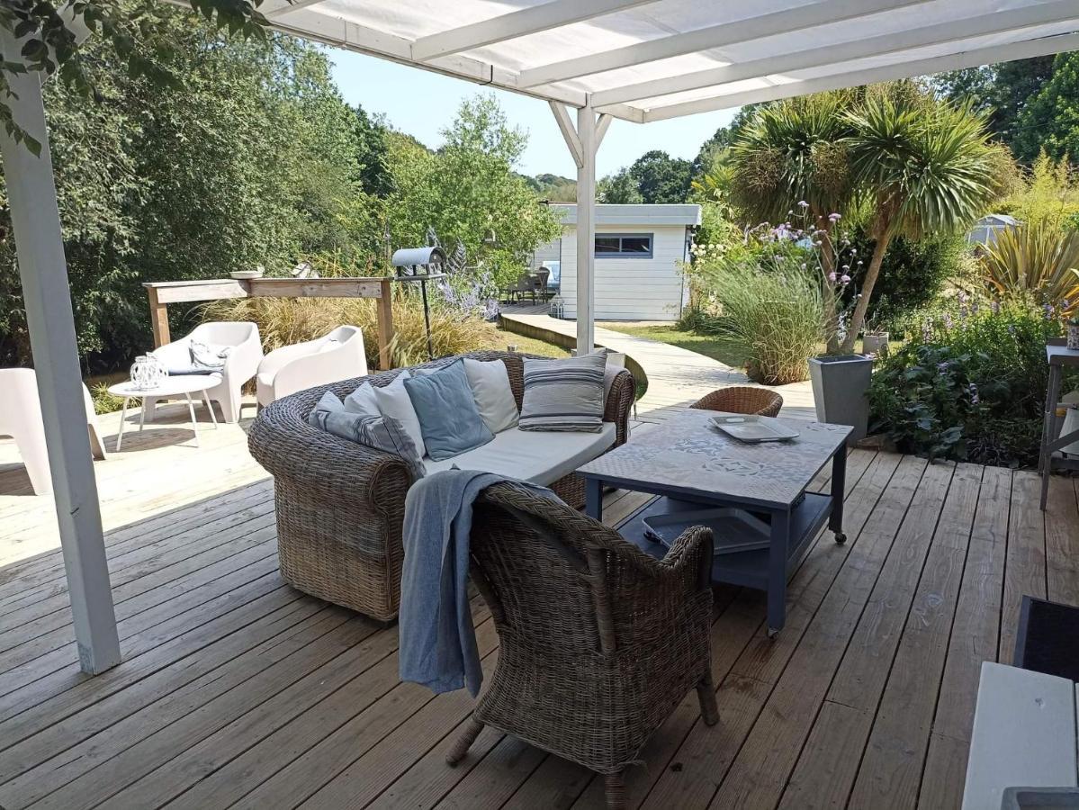 Chambre dans cabane vue sur la rivière avec PdJ Lannion Esterno foto