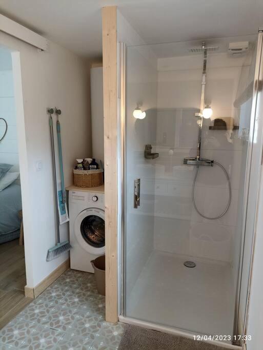 Chambre dans cabane vue sur la rivière avec PdJ Lannion Esterno foto